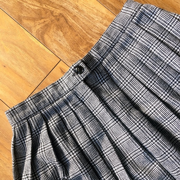 VINTAGE french long plaid pleated skirt midi 💼🎀 Academia Aesthetic - Picture 7 of 11